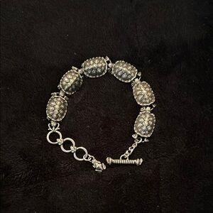 Silver Turtle Charm Bracelet